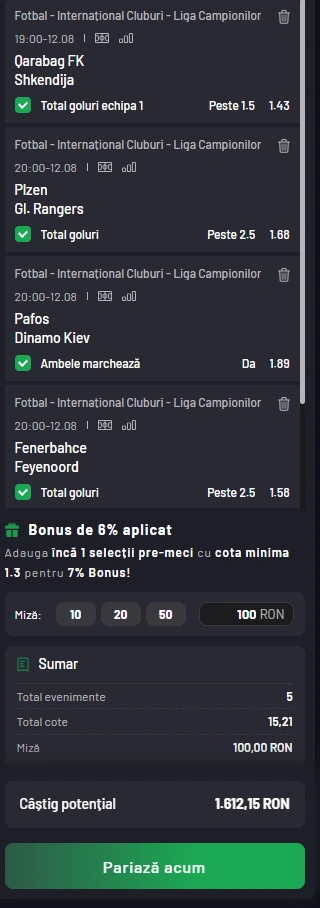 Biletul Zilei MaxBet din 12 august 2025