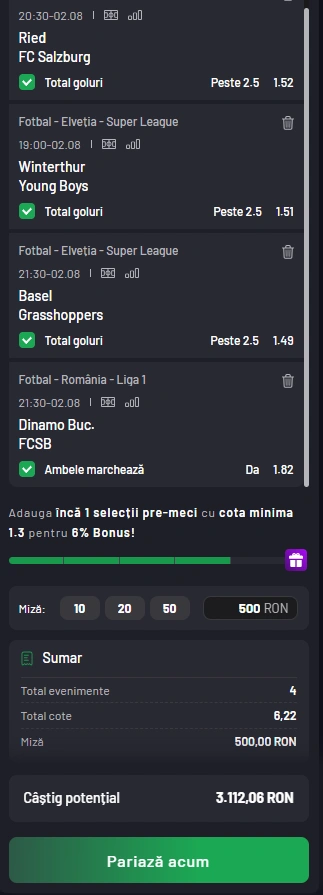 Biletul Zilei MaxBet din 2 august 2025