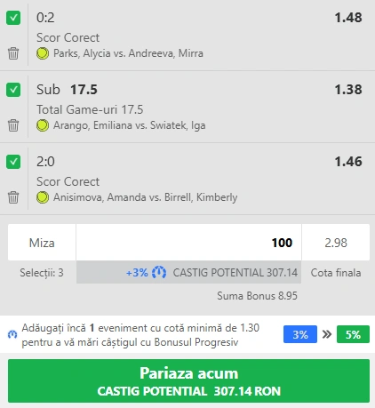 Biletul Zilei US Open din 26 august 2025