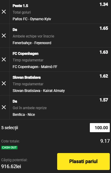 Biletul Zilei Unibet din 12 august 2025