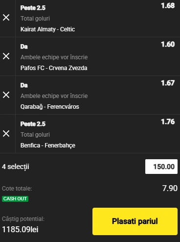 Biletul Zilei Unibet din 26 august 2025