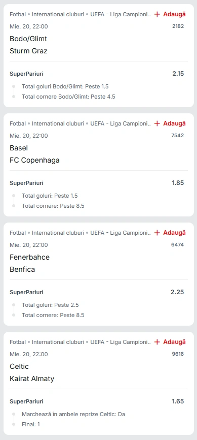 Biletul Zilei din Super Pariuri 20.08.2025