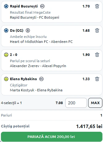 Biletul Zilei din fotbal si tenis 04.08.2025