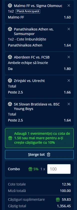 Biletul Zilei din play-off-ul Europa League 21.08.2025