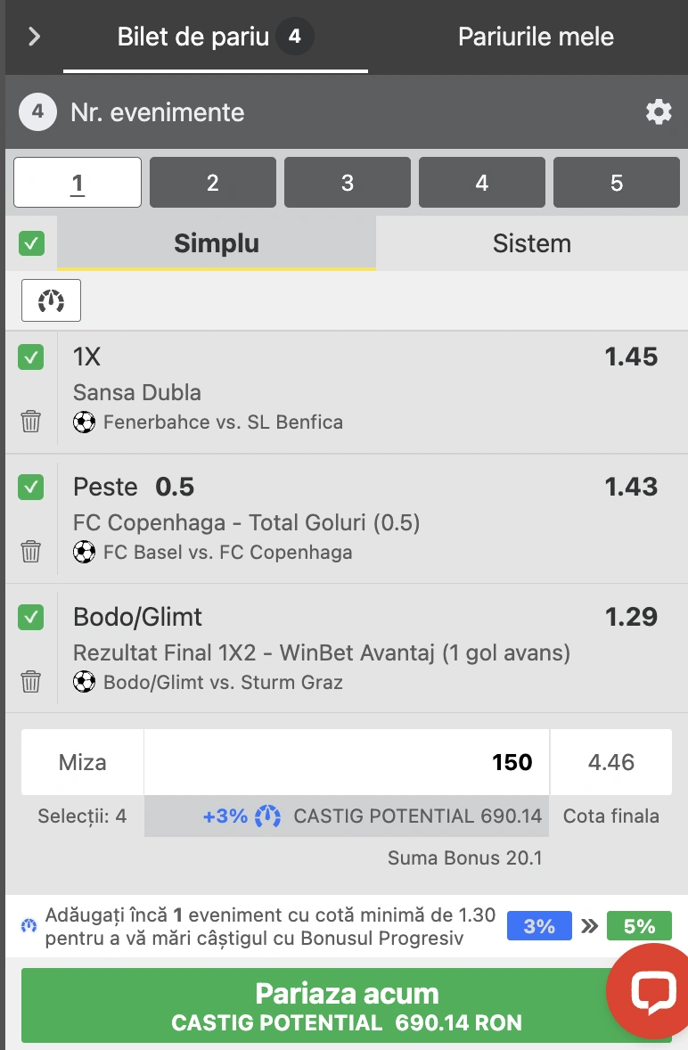 Biletul zilei din fotbal la Winbet pe meciurile din Champions League, 20 august 2025 2