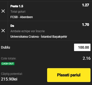 Cota 2 din cupele europene 28.08.2025
