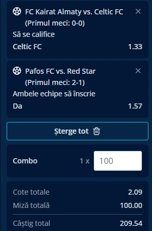 Cota 2 din fotbal 26 august 2025