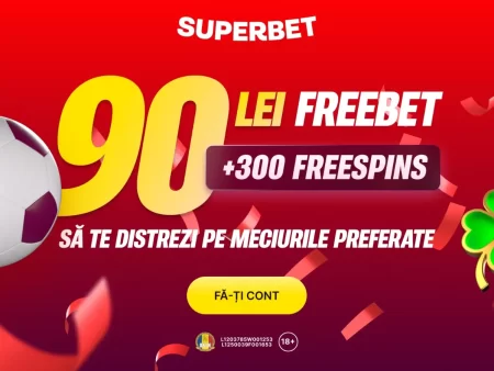 Cum să iei 90 LEI Freebet la Superbet? + 300 Rotiri Gratuite