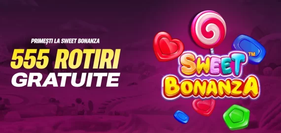 Superbet oferă 555 rotiri fără depunere la Sweet Bonanza