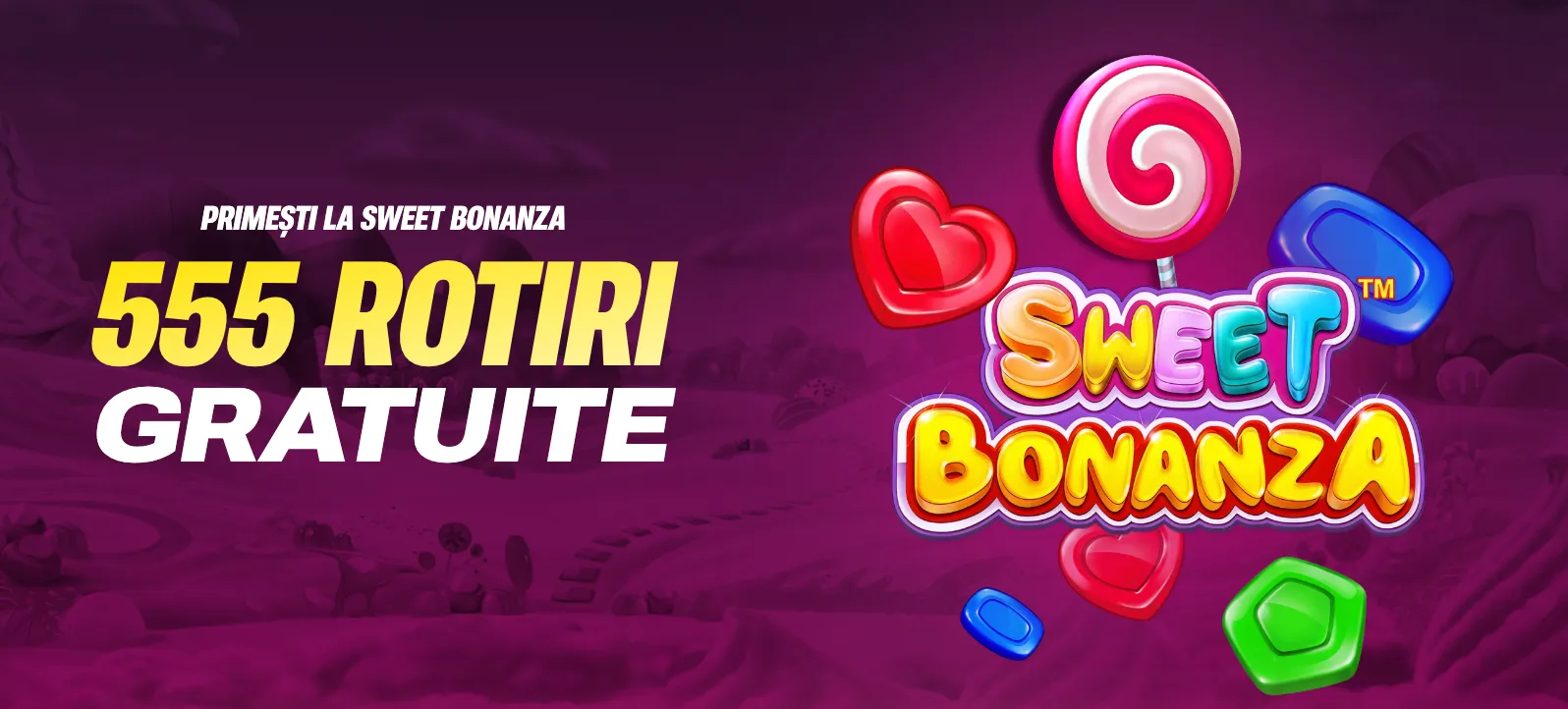 Superbet oferă 555 rotiri fără depunere la Sweet Bonanza