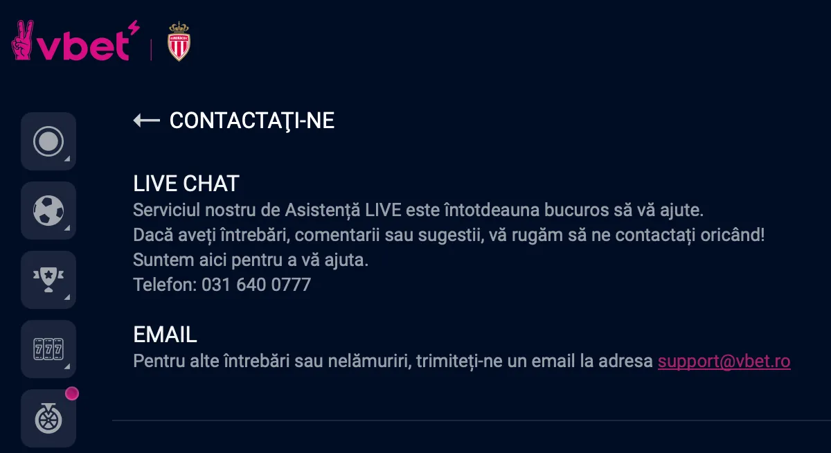 VictoryBet contact