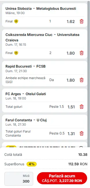 Biletul Etapei a 6-a Superliga