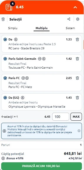 Biletul etapei a doua din Ligue 1 - 29 august 2025