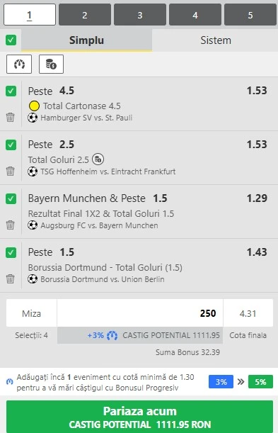 Biletul rundei a doua din Bundesliga 29.08.2025