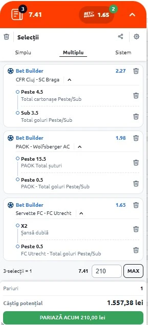 Biletul zilei azi din Europa League 07.08.2025
