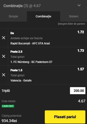 Biletul zilei azi din fotbal la Unibet 29.08.2025