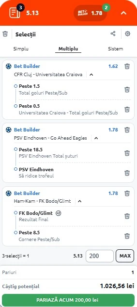 Biletul zilei din fotbal 3 august 2025