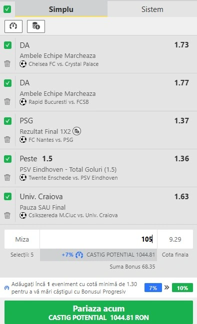 Biletul zilei din fotbal la Winbet 17 august 2025