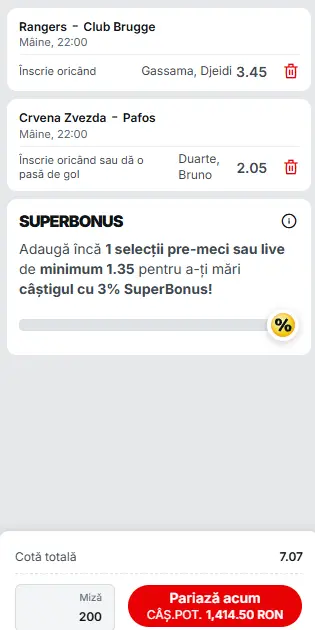 Biletul Zilei Superbet 19 august