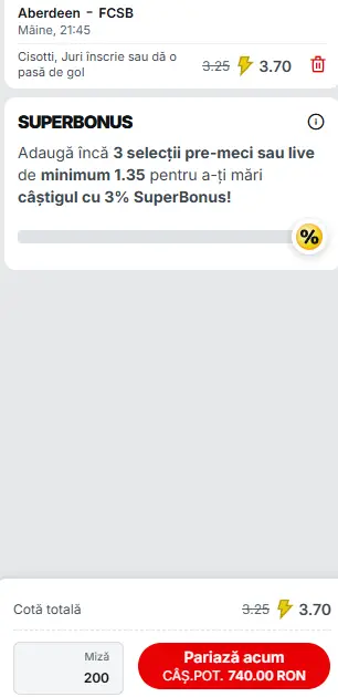 Biletul Zilei Superbet 21 august