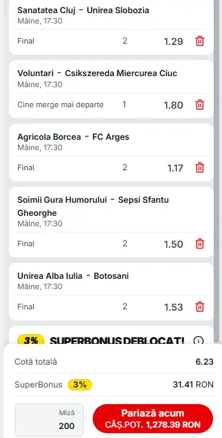 Biletul Zilei Superbet 27 august 