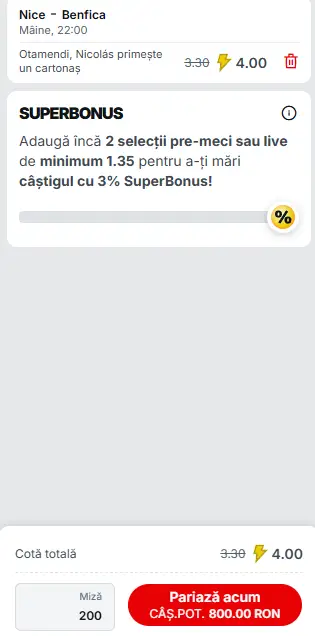 Biletul Zilei Superbet 6 august 