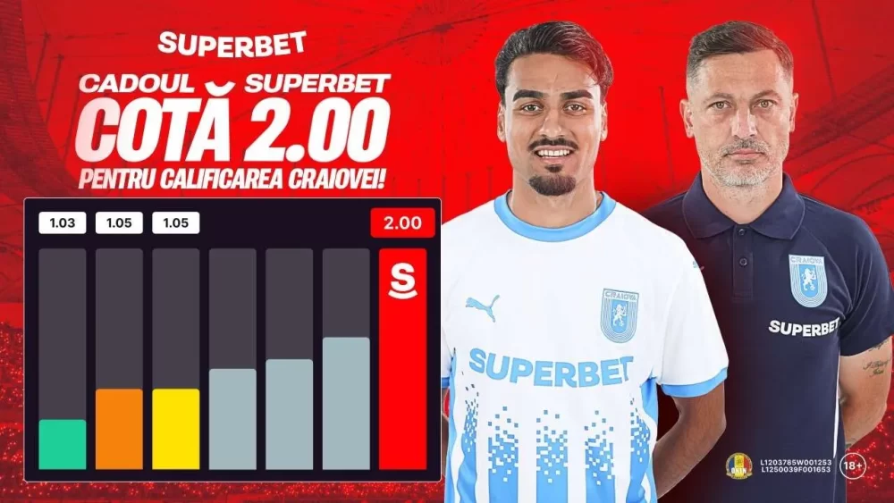 „Bani pe jos”- Cota 2.00, în loc de 1.04, pentru calificarea Craiovei în play-off-ul Conference League
