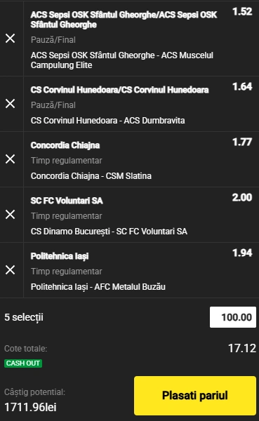 Biletul Etapei a saptea din Liga 2 19.09.2025