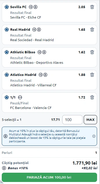 Biletul Etapei din La Liga 12.09.2025