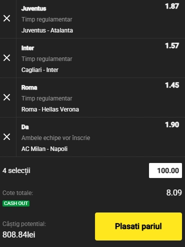 Biletul etapei a cincea din Serie A 27-28 septembrie 2025