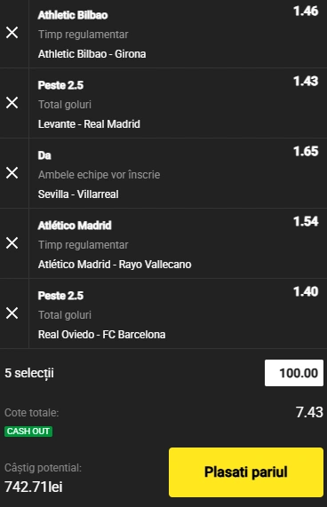 Biletul etapei a sasea din La Liga 23.09.2025