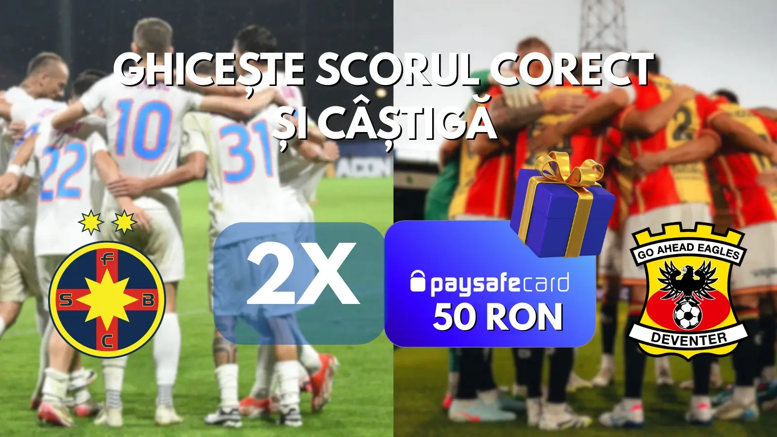 CONCURS Go Ahead Eagles vs FCSB - ghicește scorul corect pentru un premiu de 50 de lei