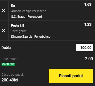 Cota 2 din Europa League 24 septembrie 2025