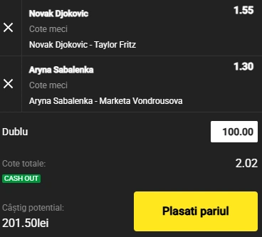 Cota 2 din tenis 2 septembrie 2025