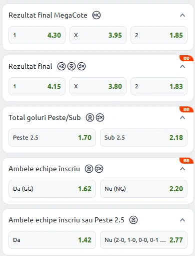 Cote pariuri Ajax vs Inter la Betano