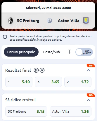 Cote pariuri Betano pe câștigătoarea Europa League