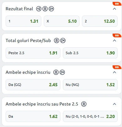 Cote pariuri Napoli vs Pisa la Betano