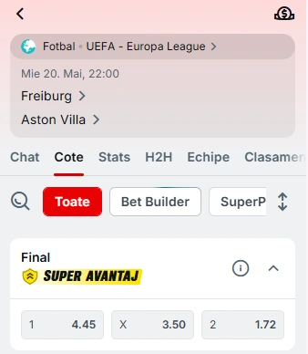 Superbet – Cote pariuri pe Câștigătoare Europa League 20252026
