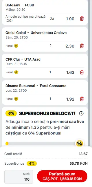 Biletul Etapei a 10-a Superliga