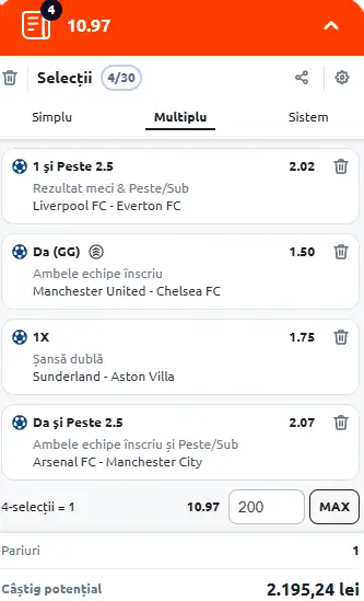 Biletul Etapei a 5-a Premier League