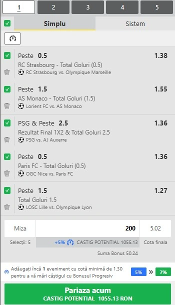 Biletul etapei a 6-a din Ligue 1 - 26 septembrie 2025
