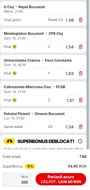 Biletul Etapei a 9-a Superliga