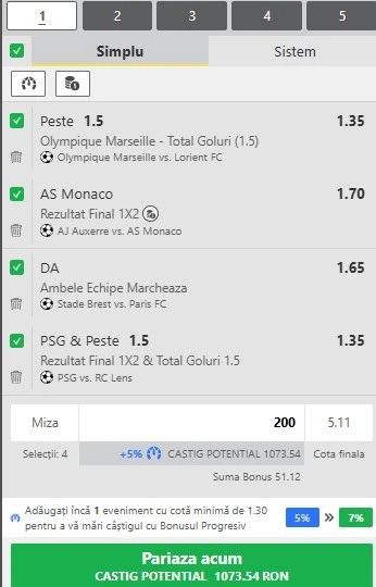 Biletul etapei a patra din Ligue 1 - 12.09.2025