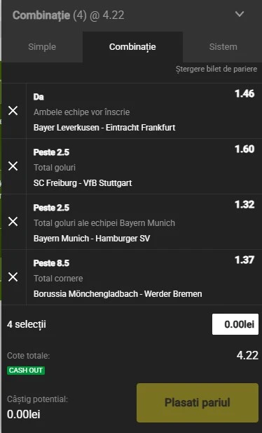Biletul rundei a treia din Bundesliga 12.09.2025