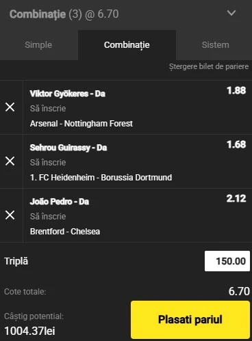 Biletul zilei din fotbal 13 septembrie 2025