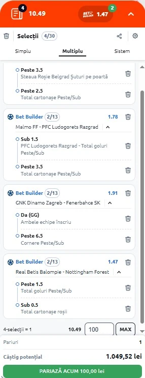 Biletul zilei din fotbal 24 septembrie 2025