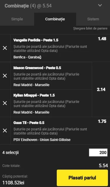 Biletul zilei din fotbal la Unibet 16 septembrie