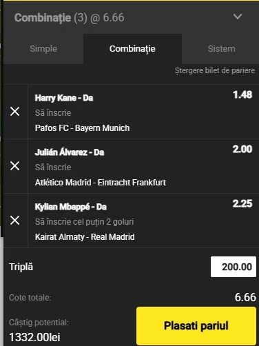 Biletul zilei din fotbal la Unibet 30 septembrie 2025
