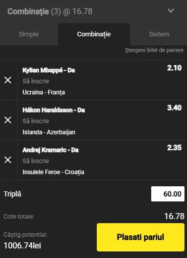 Biletul zilei din fotbal la Unibet 5 septembrie 2025