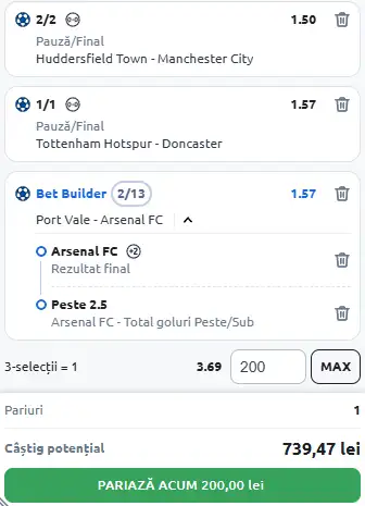Biletul Zilei EFL Cup 24.09